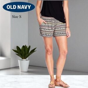 Old Navy Multi Color Tribal Print Drawstring Waist Soft Playa Pull-On Shorts